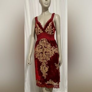 Velvet silk beaded Halle Bob vintage dress